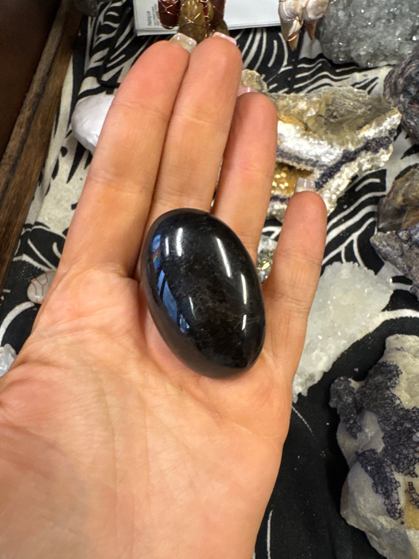 Black Tourmaline Palm Stone
