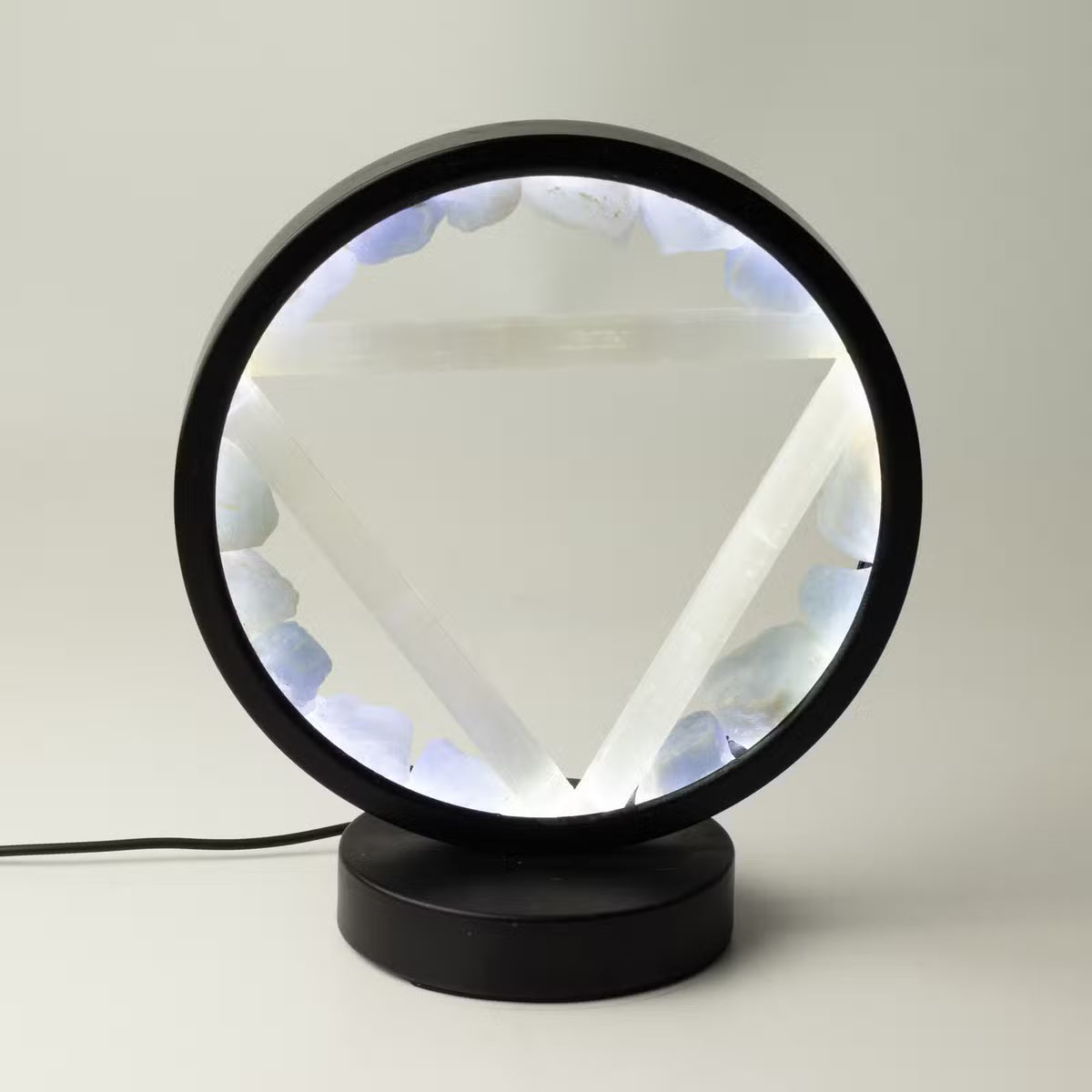 Crystal Halo Lamp - Aquamarine & Selenite