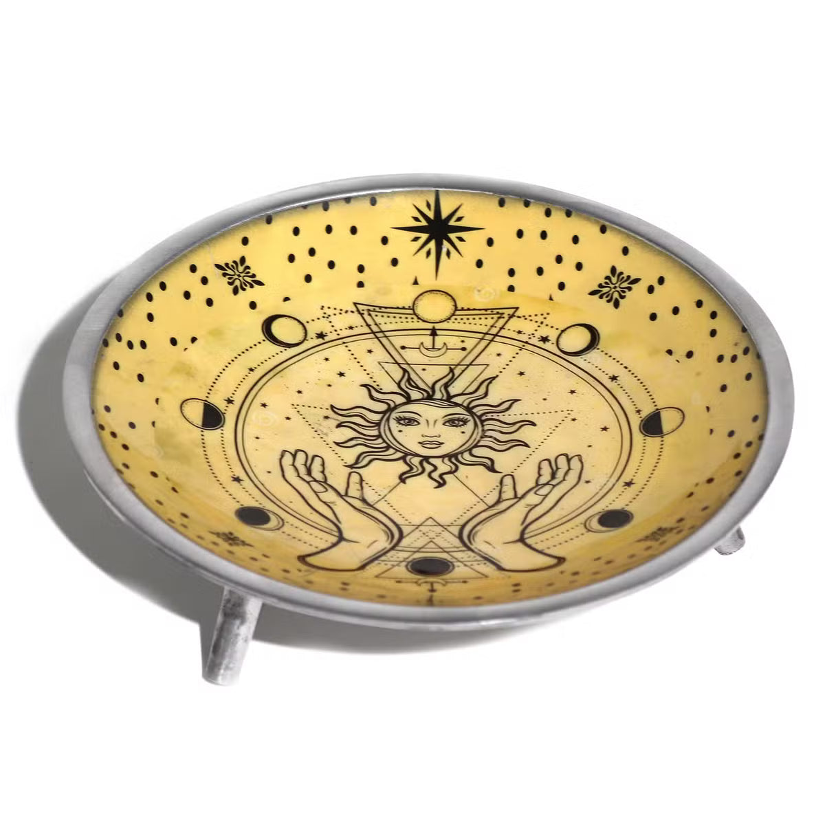 Enamelled Offering Plate - Hands & Sun
