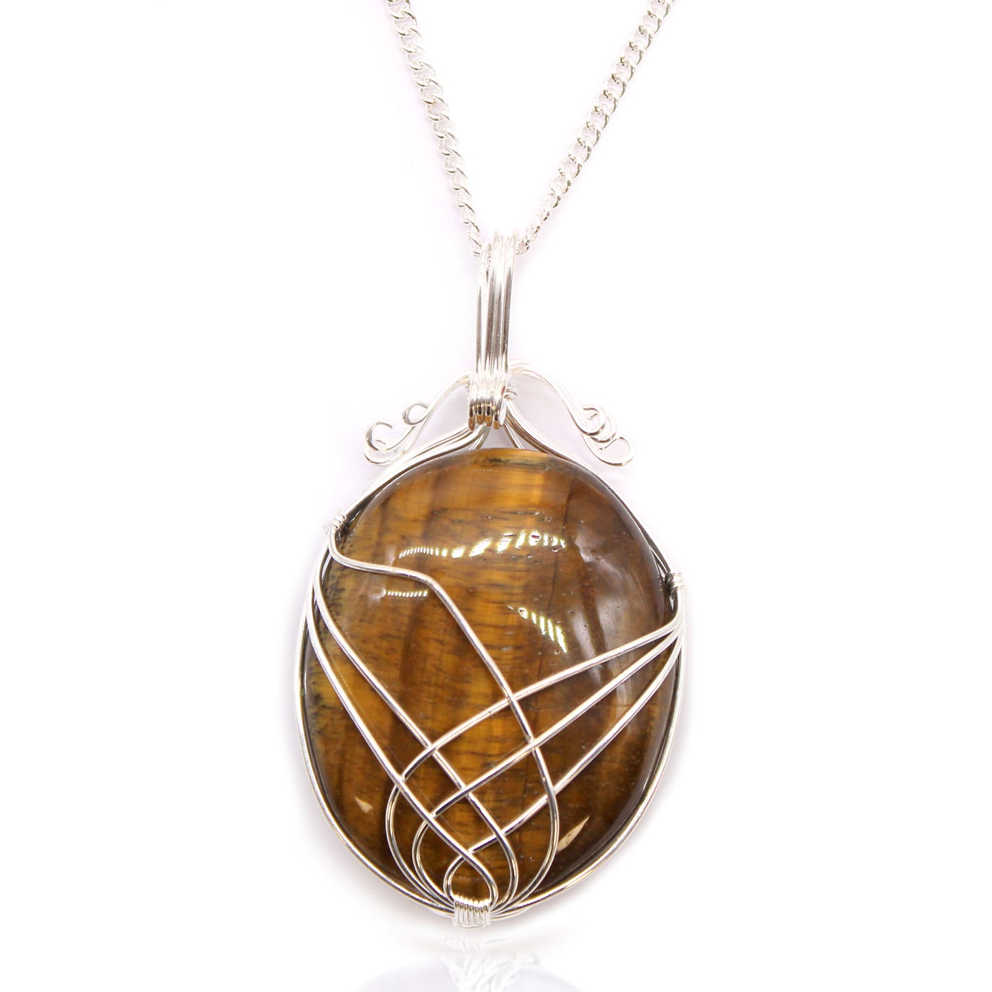 Swirl Wrapped Crystal Necklace