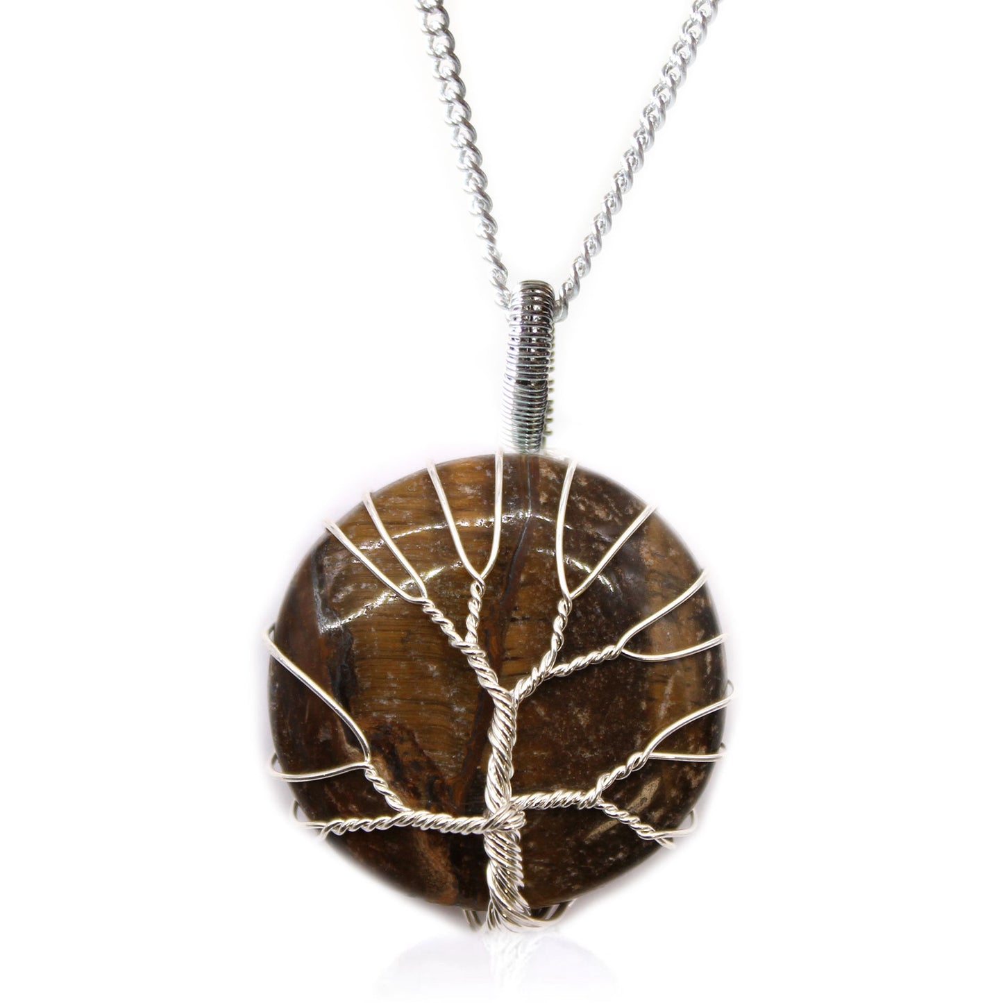 Tree of Life Wrapped Crystal Necklace