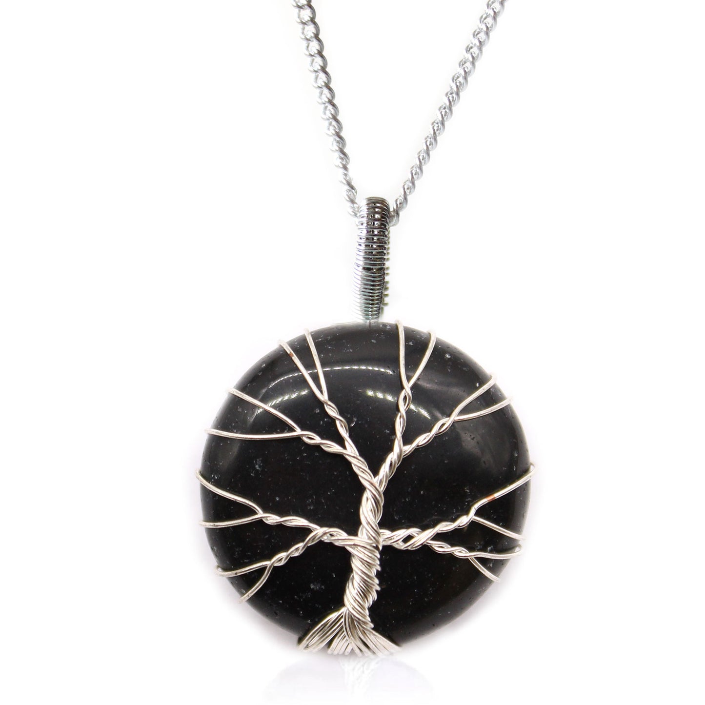 Tree of Life Wrapped Crystal Necklace