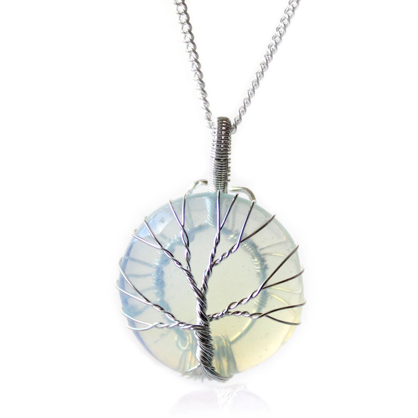 Tree of Life Wrapped Crystal Necklace