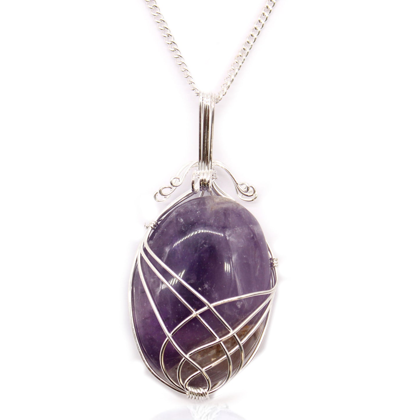 Swirl Wrapped Crystal Necklace