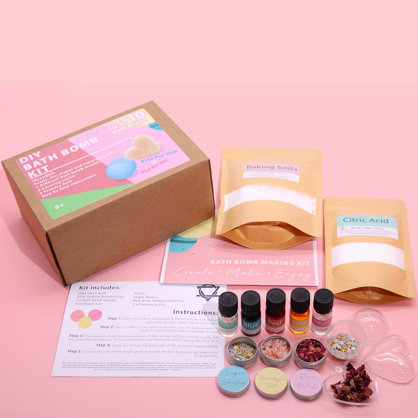 DIY Rose & Bubblegum Bath Bomb Kit