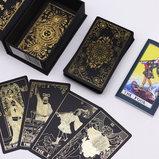 Gift Boxed Gold Foil Tarot Card Set & Book