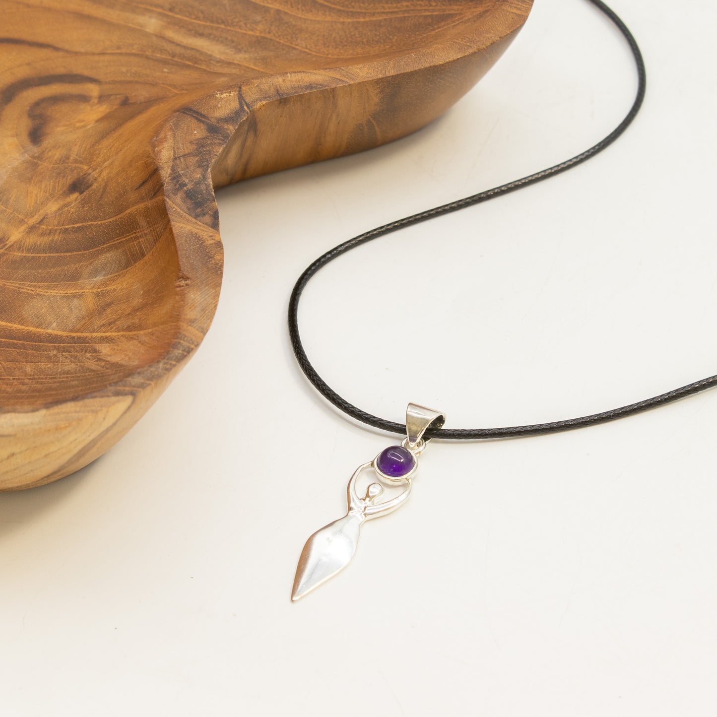 Goddess Amethyst Pendant on Cord