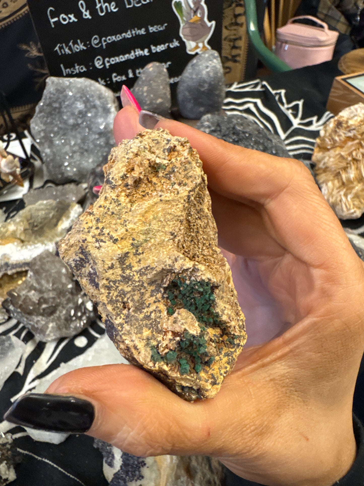 Malachite, Dolomite & Chalcopyrite Piece