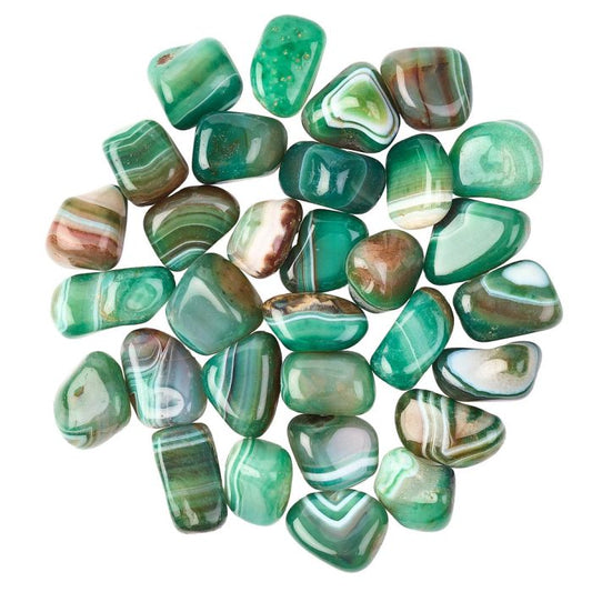 Green Banded Agate Tumblestone (1pc)