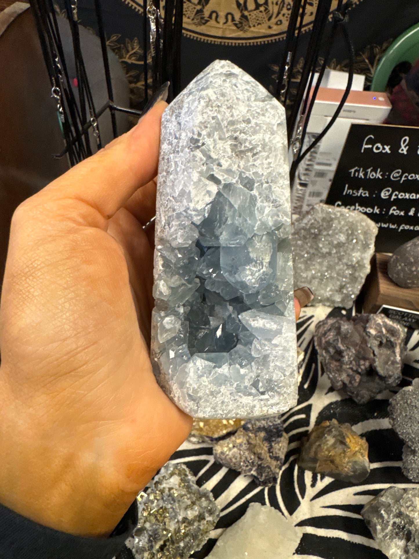 Celestite Half Polished Point