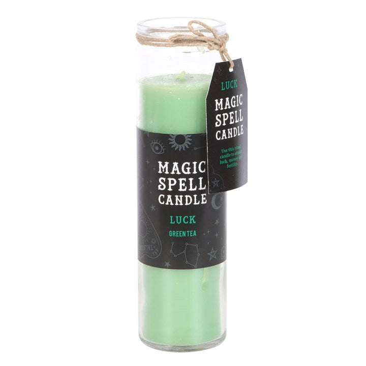 Green Tea Luck Spell Tube Candle