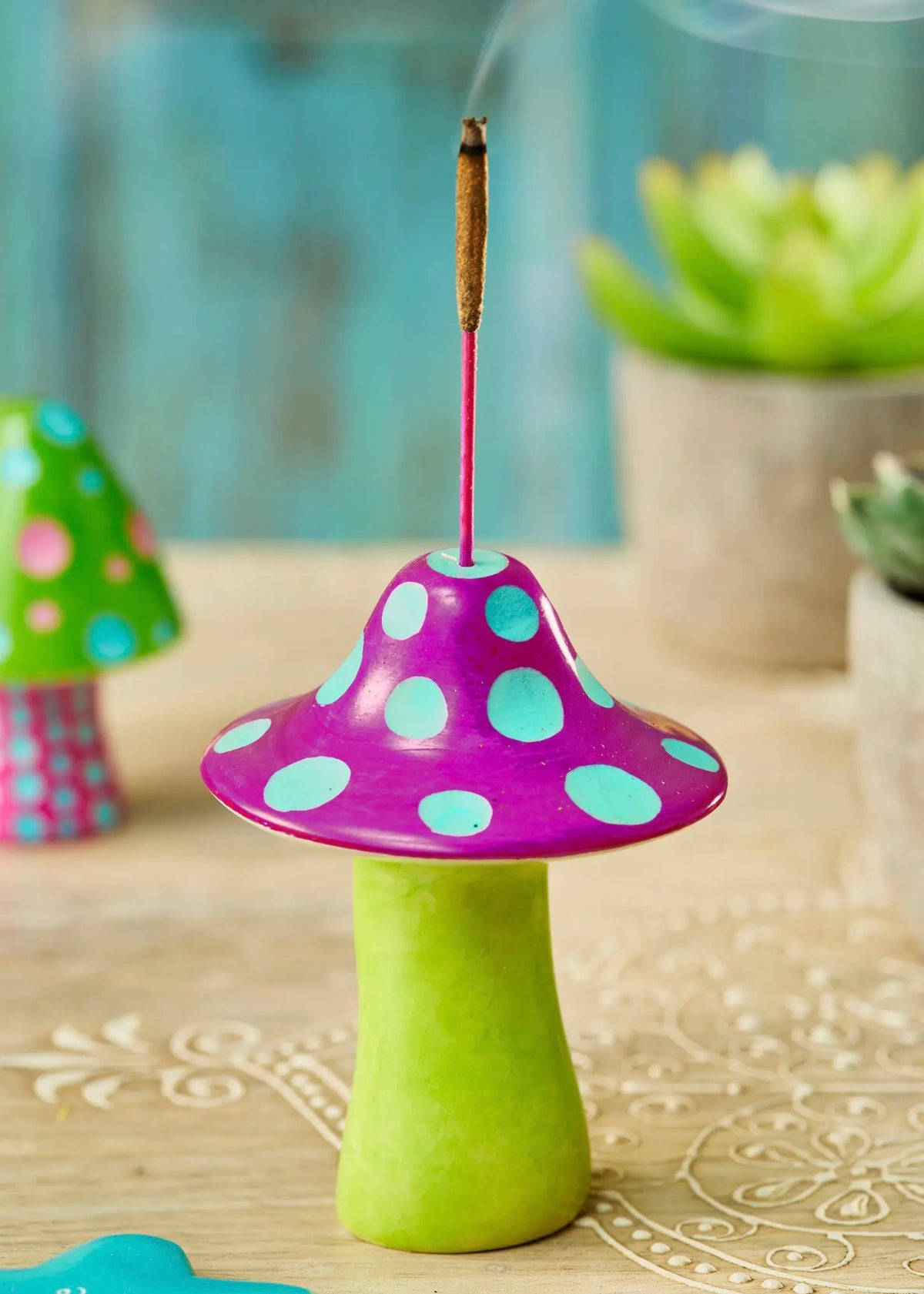Funky Mushroom Neon Incense Holder