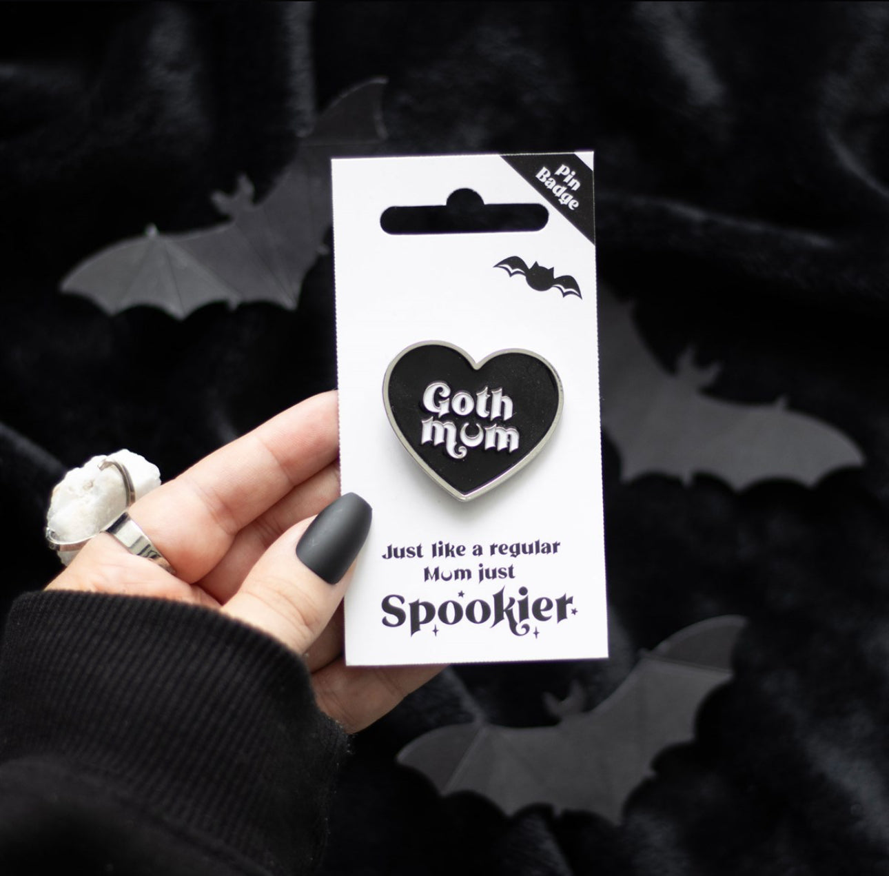 Goth Mum Metal Pin Badge