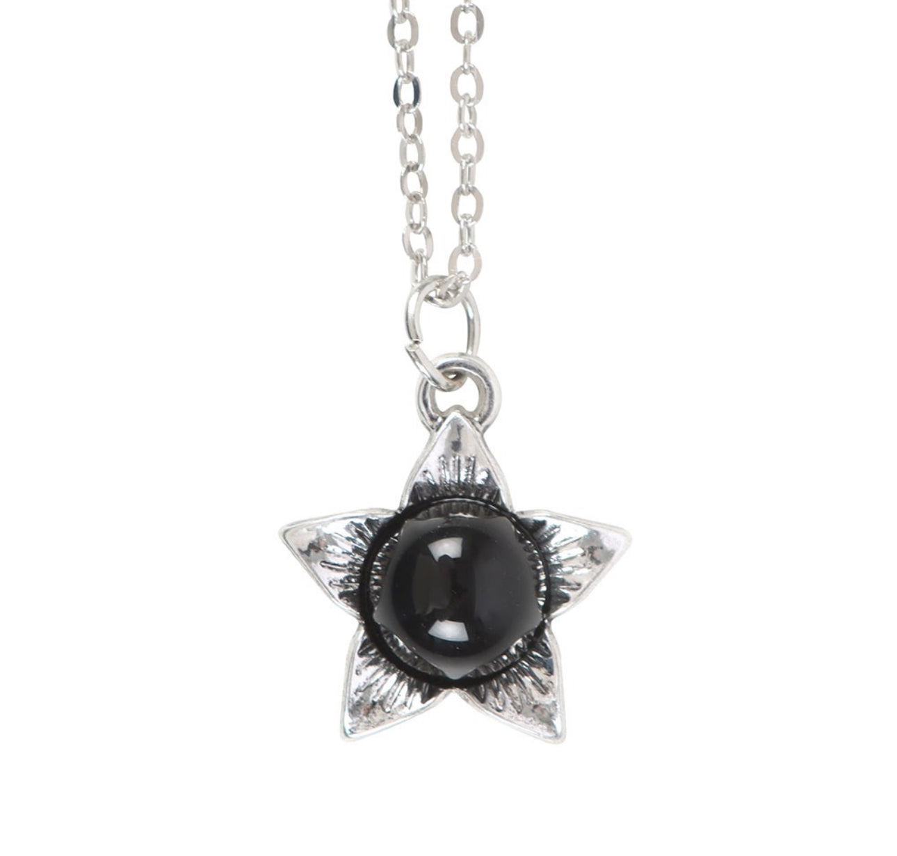 Deadly Nightshade Black Obsidian Necklace & Greetings Card