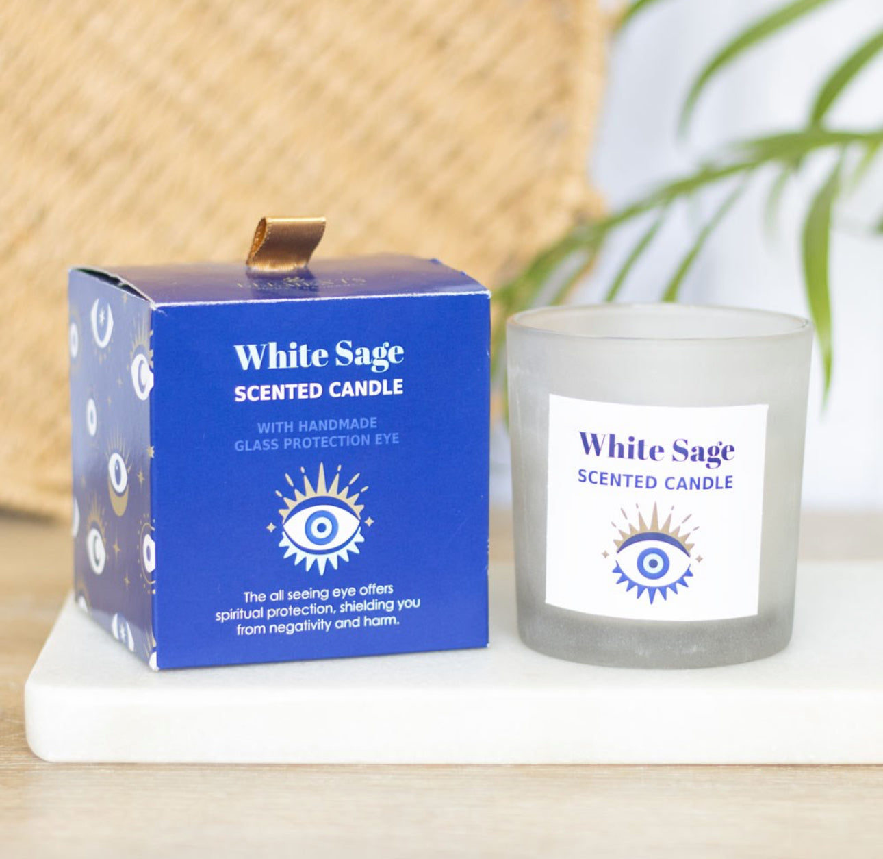 White Sage Evil Eye Jar Candle