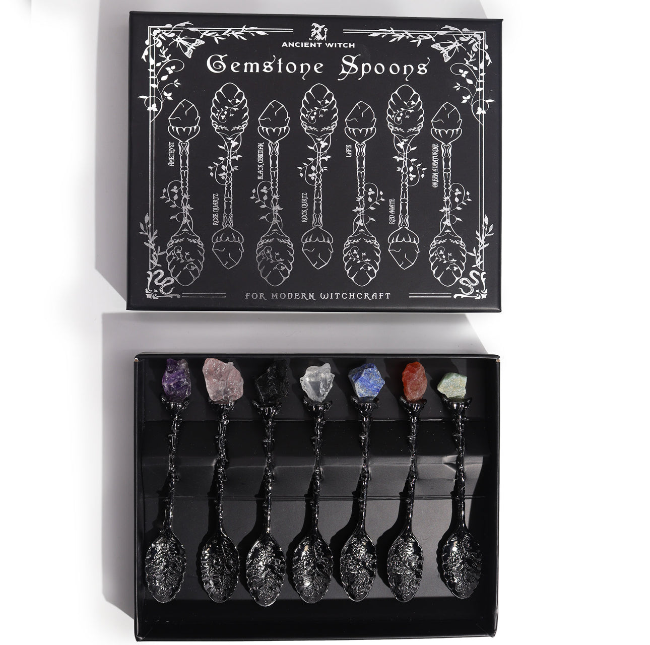 Set of 7 Crystal Witch Spoons