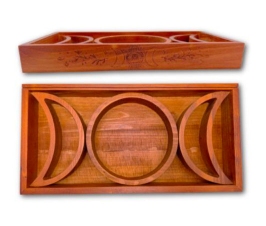 Wooden Triple Moon Tray