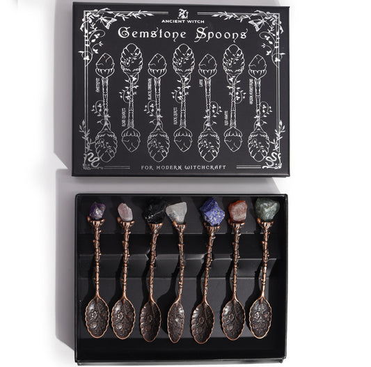 Set of 7 Crystal Witch Spoons