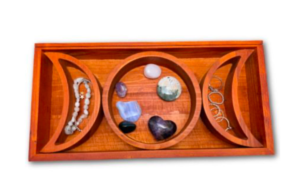 Wooden Triple Moon Tray