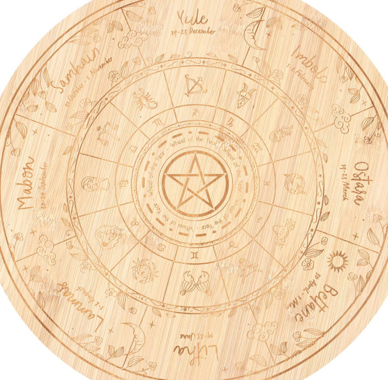 Wheel of the Year Wooden Serving Board