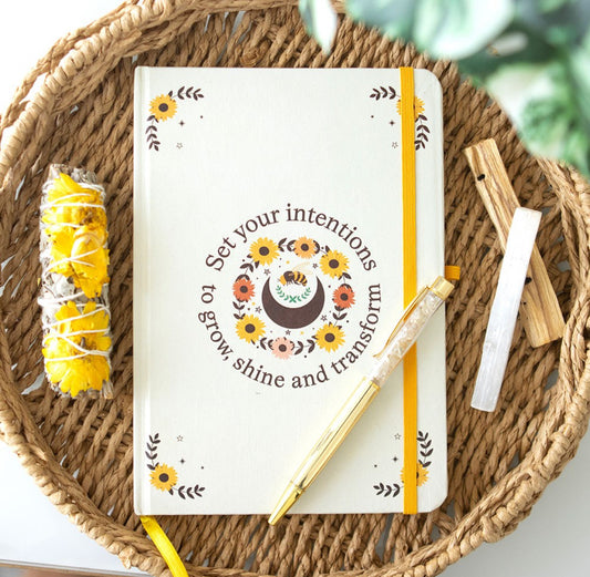 Bee Intention Journal With Citrine Pen
