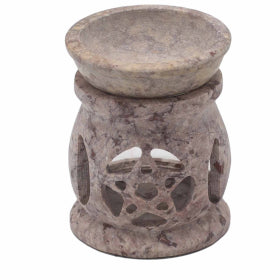 Soapstone Triple Moon Pentagram Oil Burner