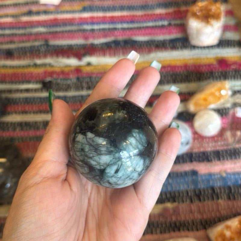 Emerald Sphere & Stand