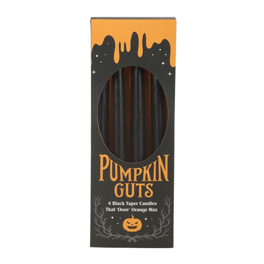 Set of Four Pumpkin Guts Oozing Taper Candles