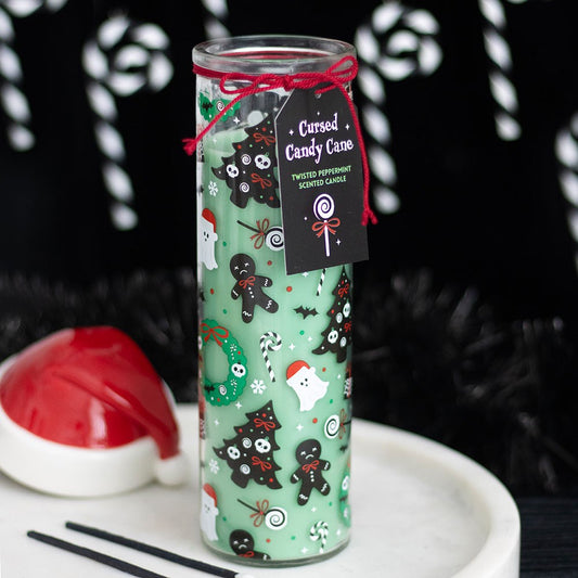Merry Creepmas Cursed Candy Cane Scented Tube Candle