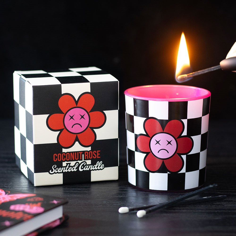 Sad Flower Coconut Rose Checkerboard Candle