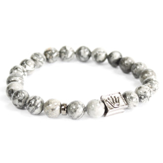 Grey Agate Crown Bracelet