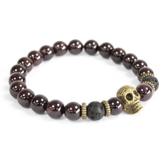 Bloodstone Skull Bracelet