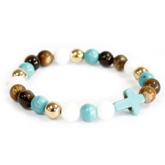 Turquoise, Tiger's Eye & Howlite Bracelet