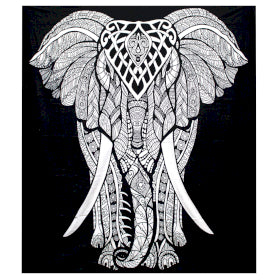 Black & White Double Cotton Bedspread/Wall Hanging