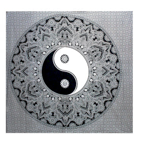 Black & White Double Cotton Bedspread/Wall Hanging