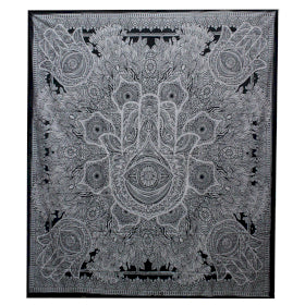 Black & White Double Cotton Bedspread/Wall Hanging