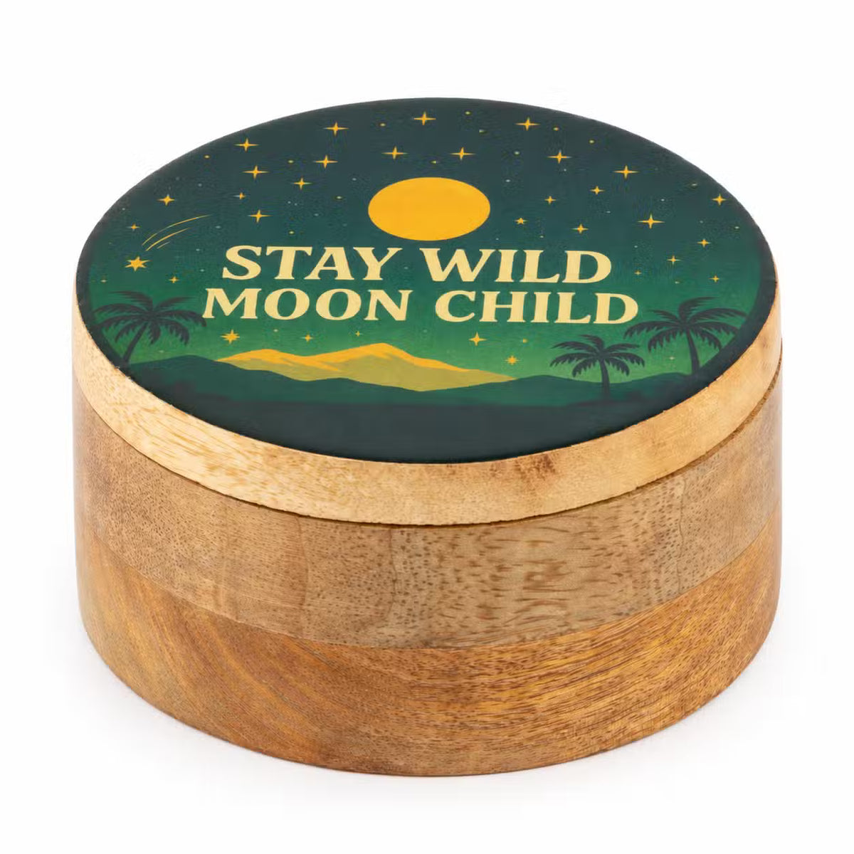 Round Enamelled Box - Stay Wild Moon Child