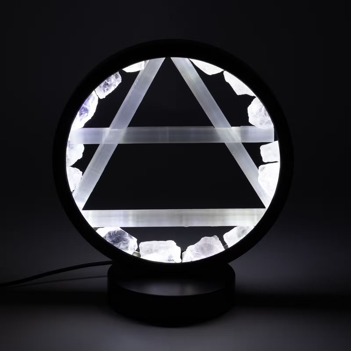 Crystal Halo Lamp - Quartz & Selenite