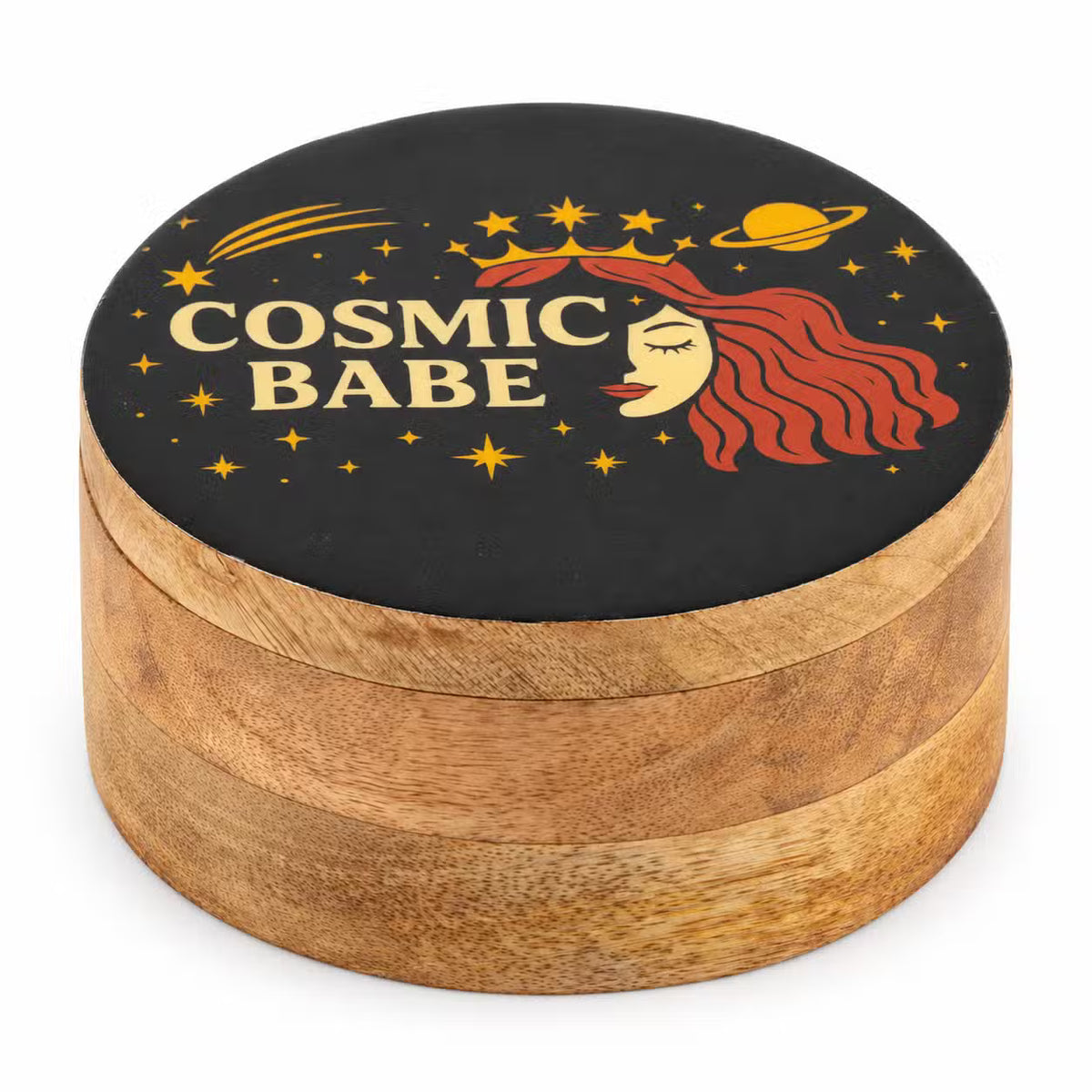Round Enamelled Box - Cosmic Babe
