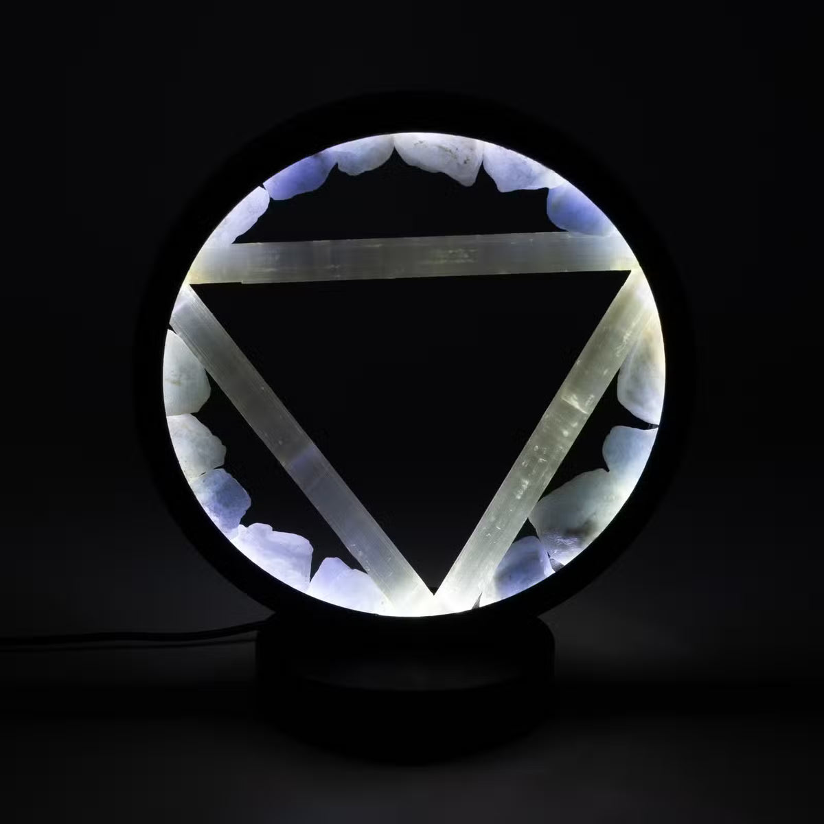 Crystal Halo Lamp - Aquamarine & Selenite
