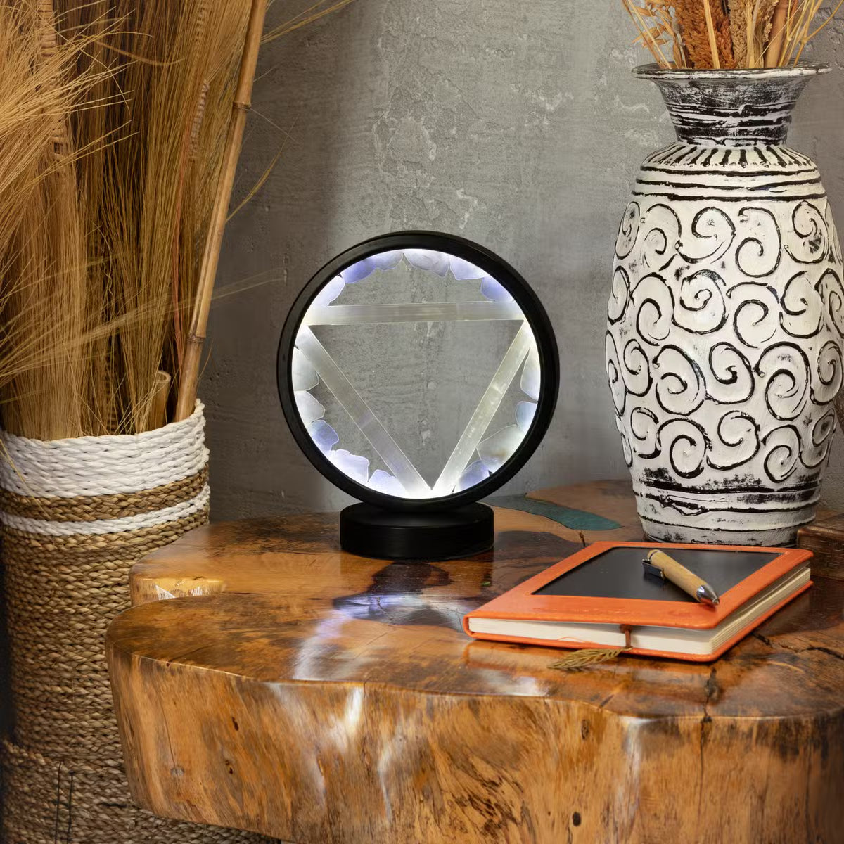 Crystal Halo Lamp - Aquamarine & Selenite