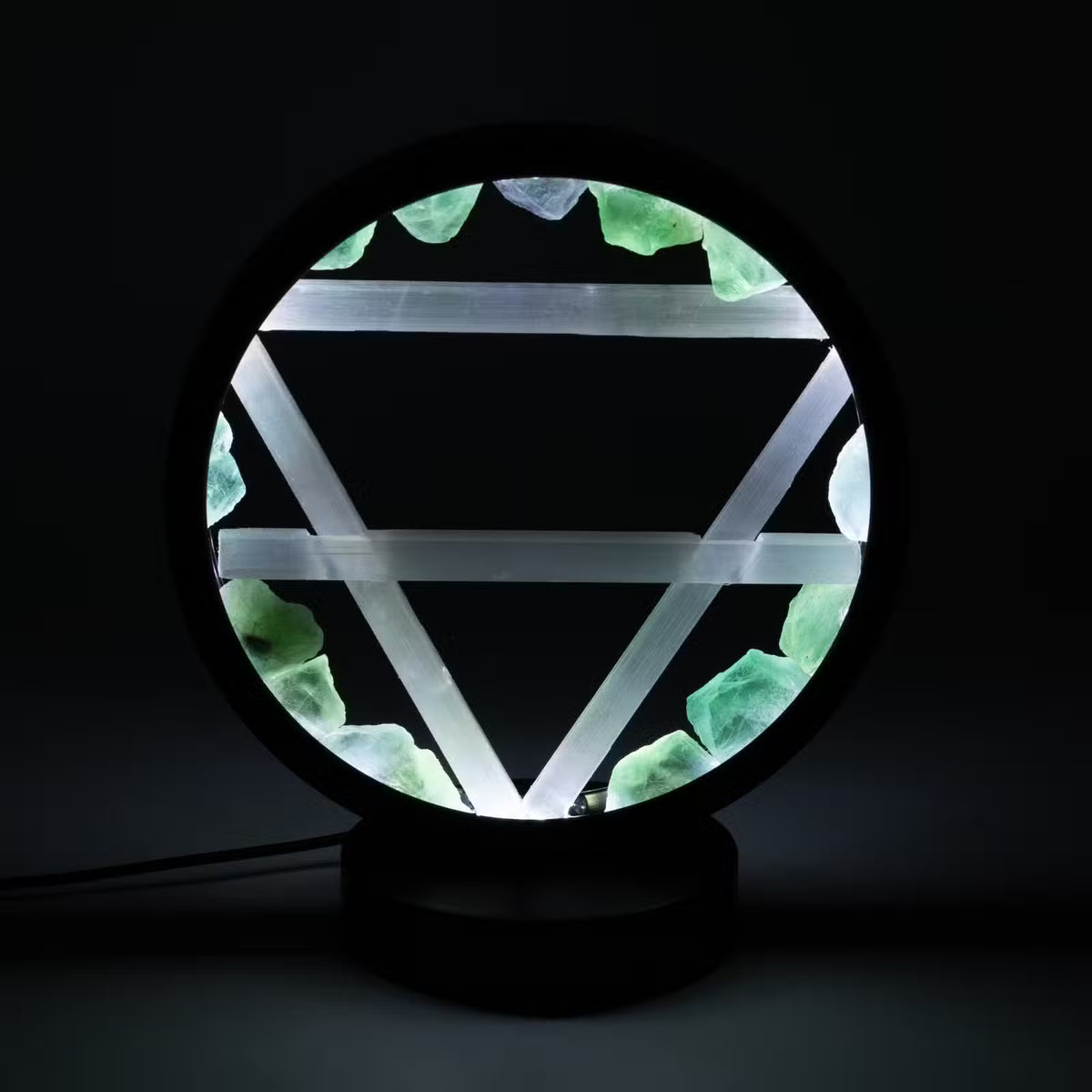 Crystal Halo Lamp - Aventurine & Selenite