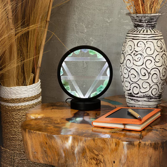 Crystal Halo Lamp - Aventurine & Selenite