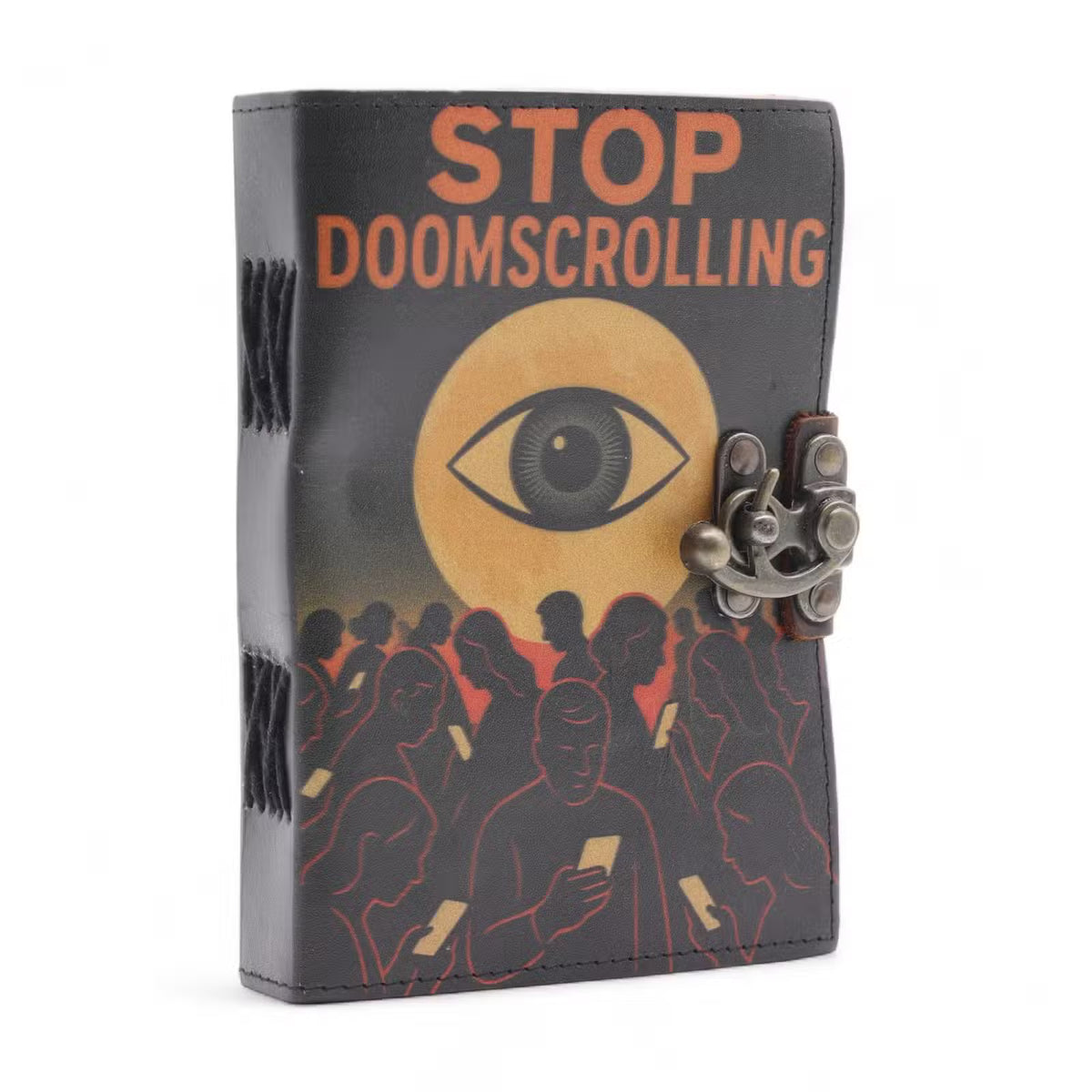 Leather Printed Notebook (7x5") - Stop Doom Scrolling