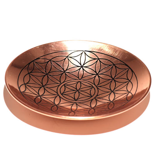 Copper Offering/Smudge Plate - Flower of Life