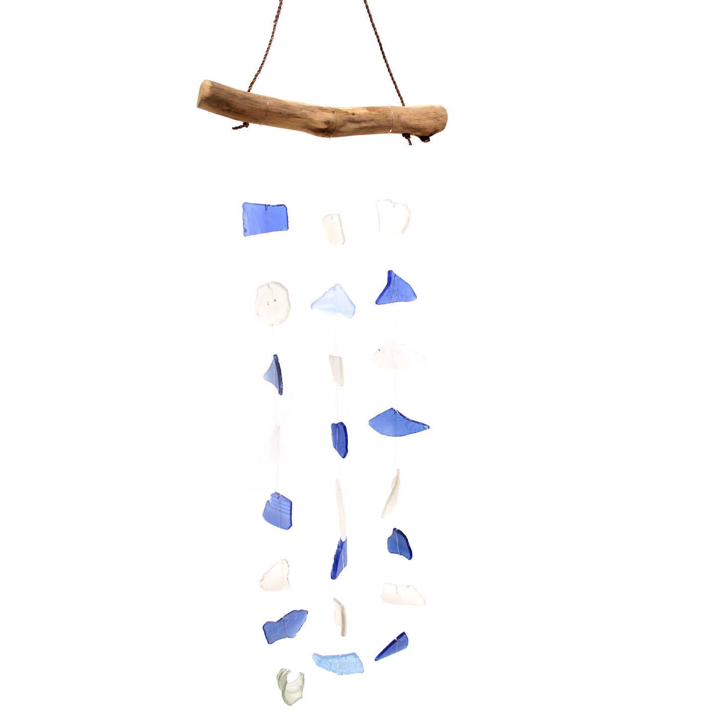 Blue & White Recycled Glass Wind Chime