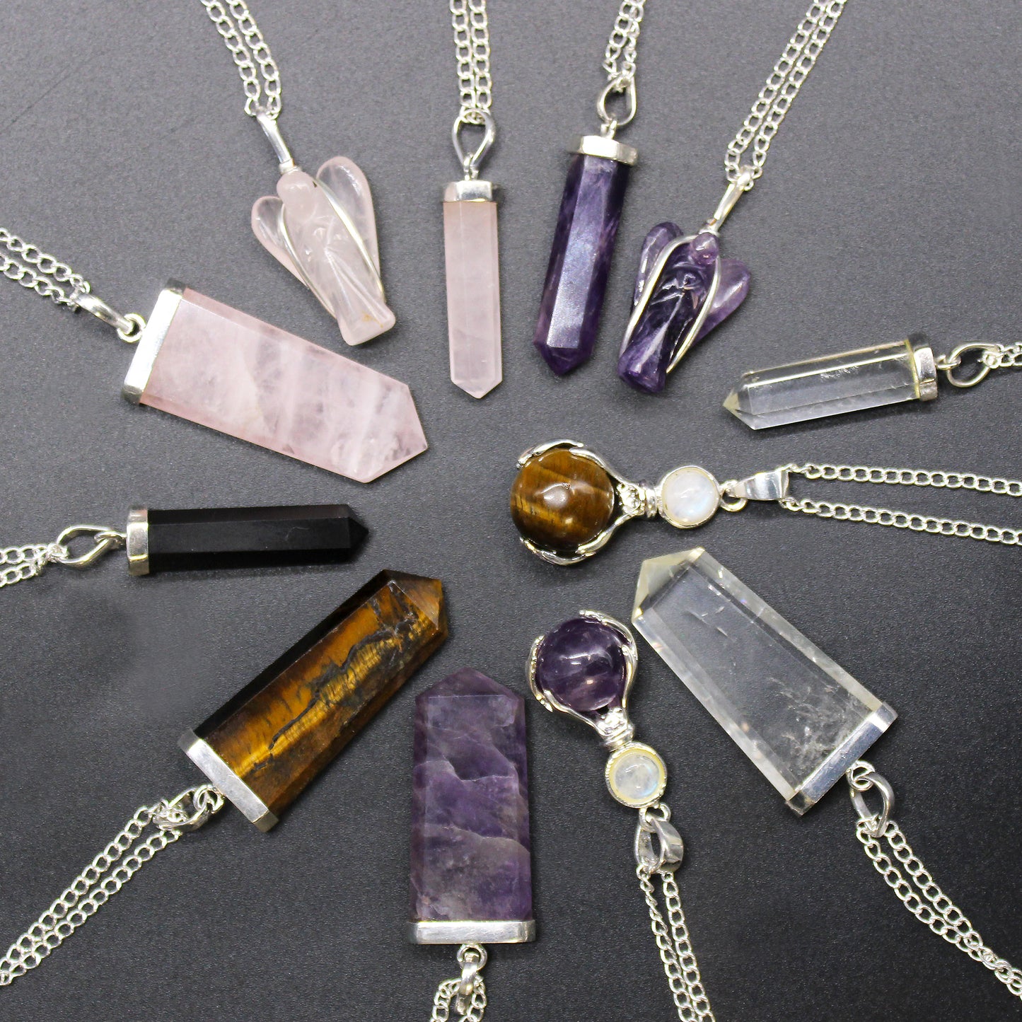 Crystal Point Pendant on Chain