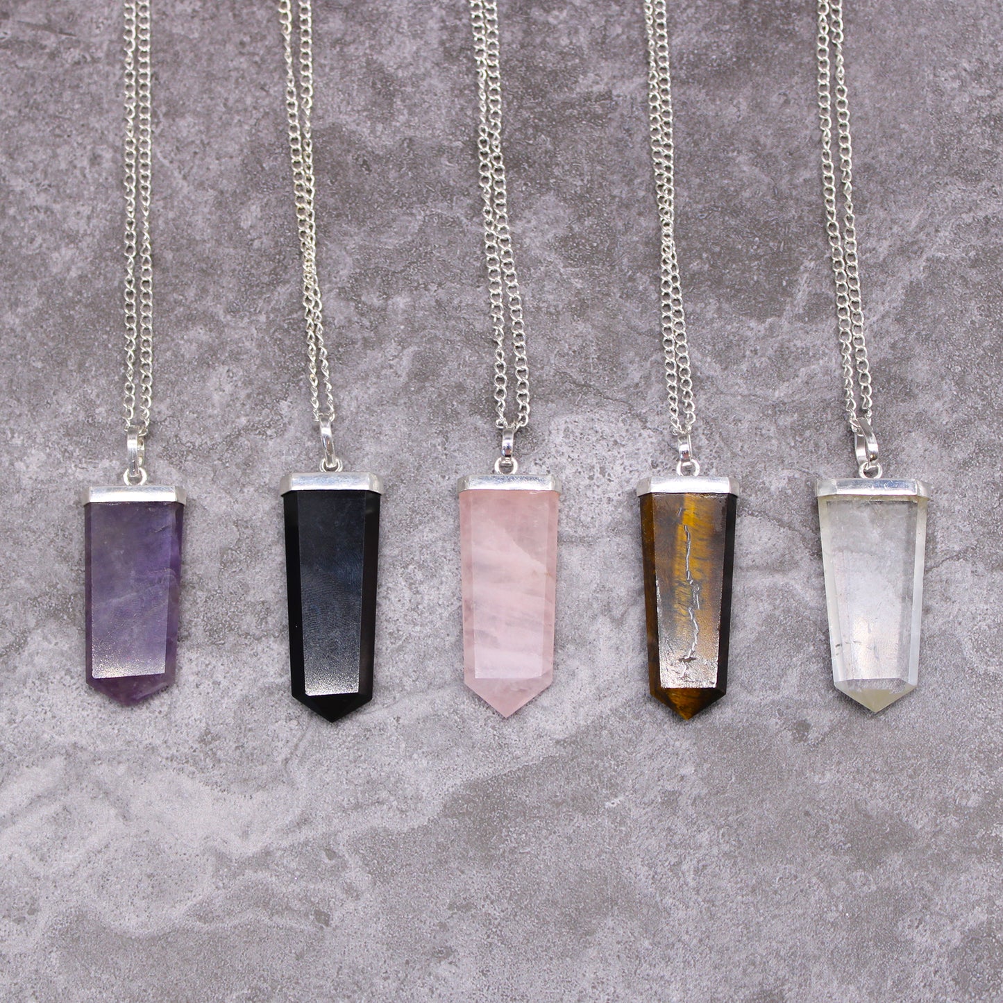 Crystal Flat Point Pendant on Chain