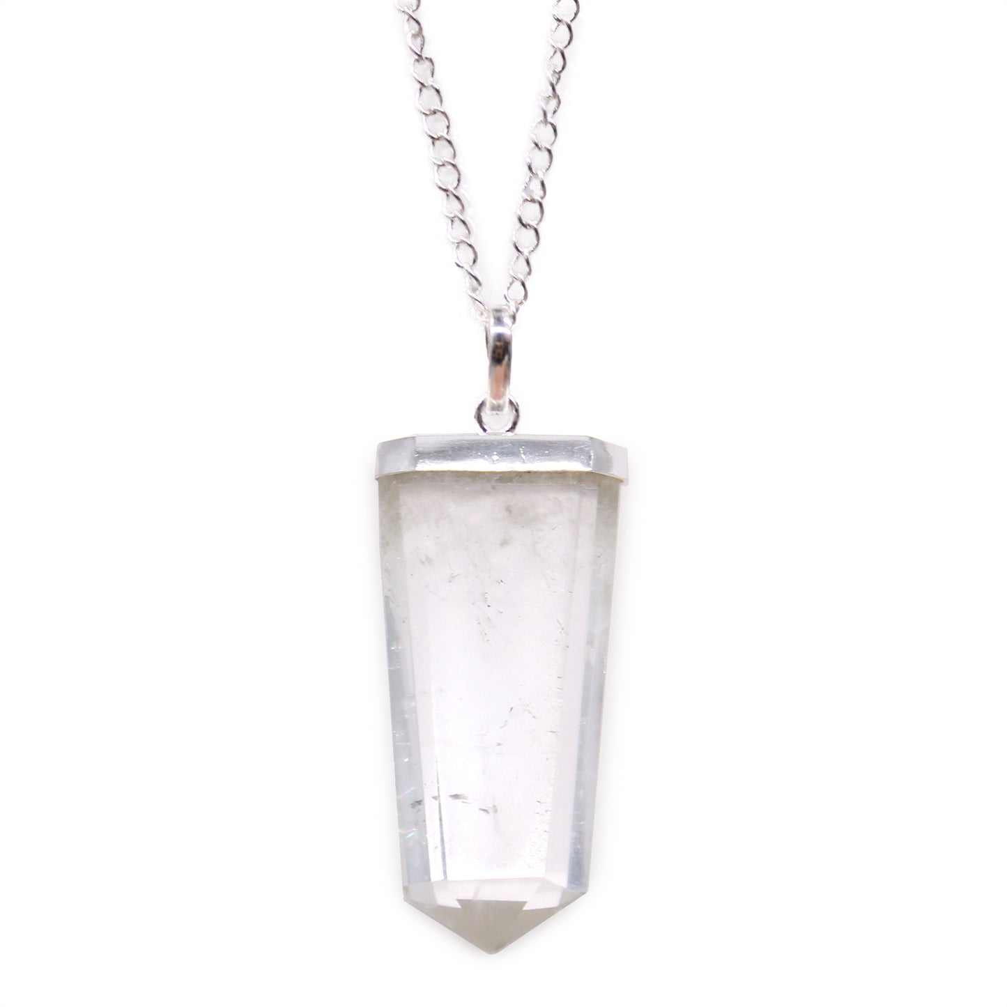 Crystal Flat Point Pendant on Chain