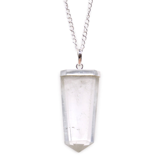 Crystal Flat Point Pendant on Chain